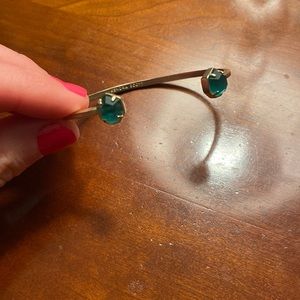 Kendra Scott Elton Gold Cuff Bracelet, Emerald Green